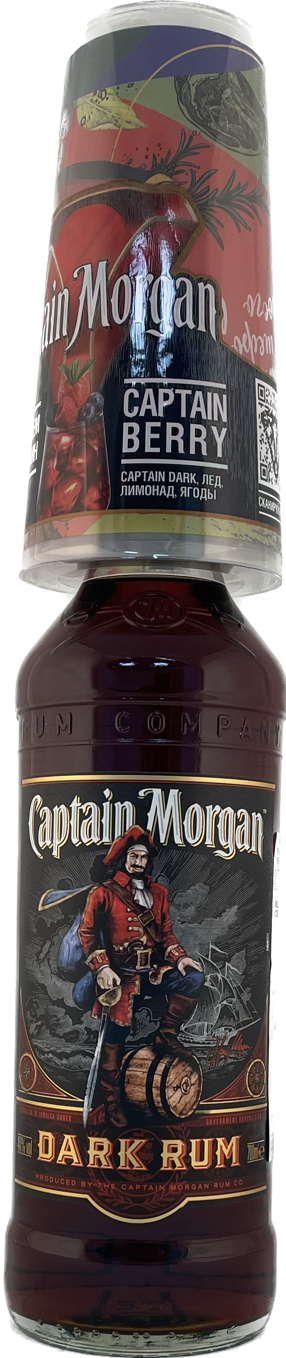 Капитан Морган Темный 0,7л со стаканом 40%